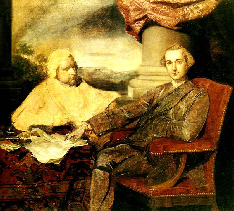Sir Joshua Reynolds lord rockingham and his secretary, edmund burke France oil painting art